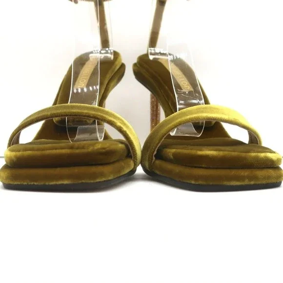 Tamara Mellon Stellar Sandals Topaz Crystal-Embellished Velvet Size 37 NEW - Picture 5 of 12